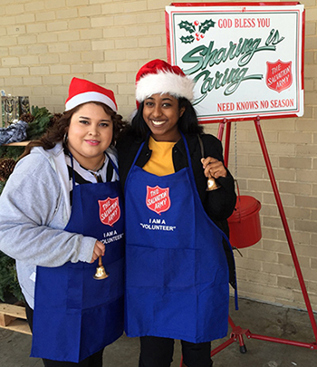 Maritza-&-Beza From ServiceMaster NCR collecting donations for the Salvation Army